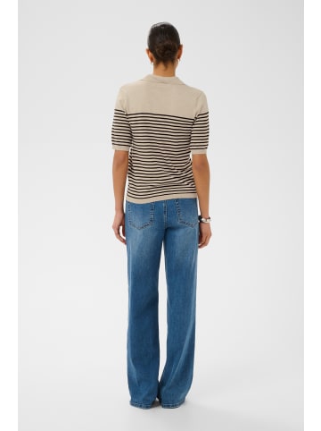 Kaffe Strickpullover KAlizza Regular fit in Feather Gray Mel/ Black Stripe