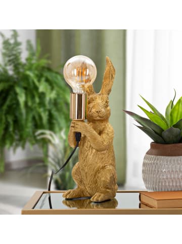 Mauro Ferretti Tischleuchte aus goldenem Kunstharz, 13 x 17 x 35,5 cm