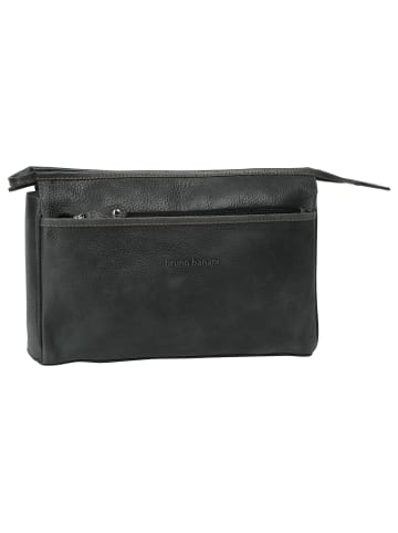 Bruno Banani Kulturtasche echt Leder in schwarz