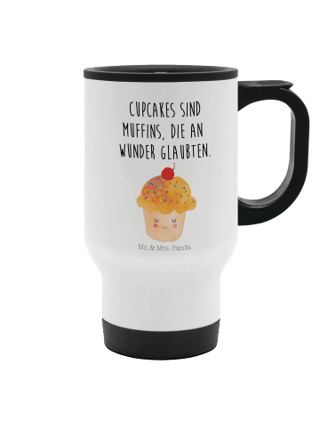 Mr. & Mrs. Panda Trinkbecher Cupcake mit Spruch in Weiß