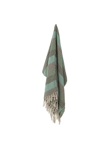 Bloomingville Decke Isnel aus recycelter Baumwolle in blau