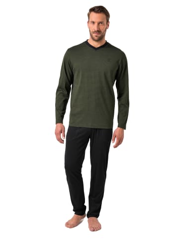 JP1880 Langer Schlafanzug in moosgrün