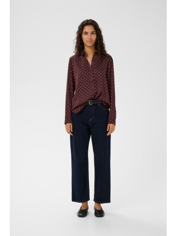 InWear Langarm - Hemd ZaniaIW Gerade Passform in Brown Bordeaux Small Dot