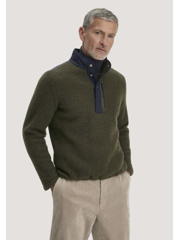 Hessnatur Hessnatur Wollfleece Troyer Relaxed aus reiner Bio-Merinowolle in vintage oliv