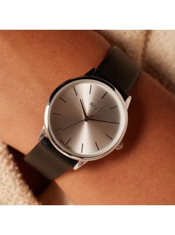 Lucardi Lederimitat Quarz Regal Silber