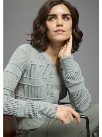 Kangaroos Ajourstrickjacke in Graublau