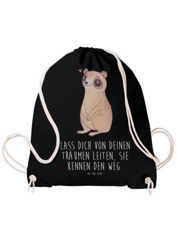 Mr. & Mrs. Panda Gym-Tasche Plumplori Glücklich mit Spruch in Schwarz