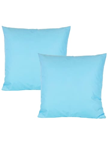 JACK 2er Set Outdoor Kissenhülle 60x60cm Uni in Hellblau