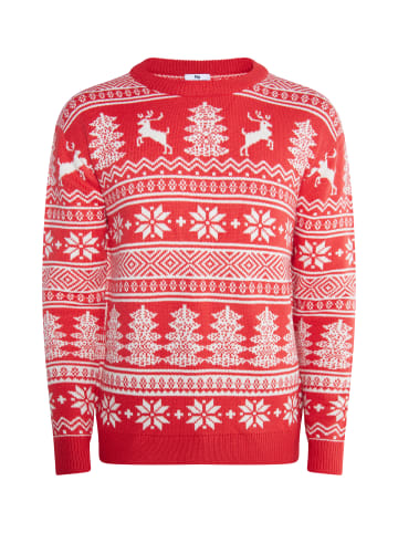 MO Herren X-Mas-Pullover in Rot Weiss
