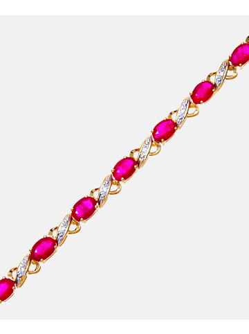 Diamant L'éternel Armband aus 375 Gelbgold mit Diamant mit Rubin