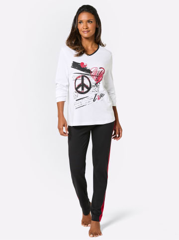 WITT WEIDEN Schlafanzug in weiß-schwarz-bedruckt