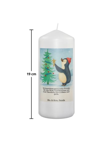 Mr. & Mrs. Panda Stumpenkerze Pinguin Weihnachtsbaum Design mit ... in Weiß