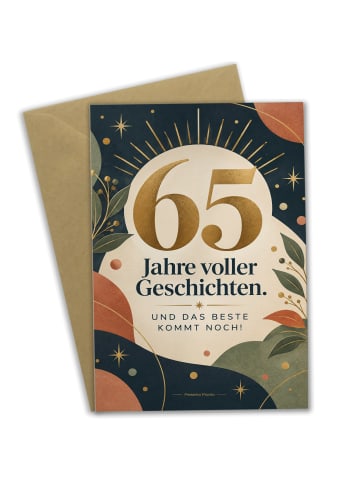 Geburtstagskarte 65. Geburtstag Zahl elegant De... in Weiß
