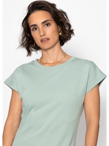 SASSYCLASSY Langes Sweatkleid mit Schlitz in Hellgrün