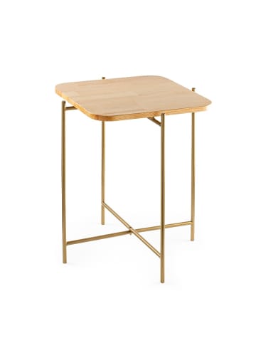 CALICOSY Beistelltisch JAMIE in Gold/Holz - (W) 46 x (H) 56 x (L) 46 cm