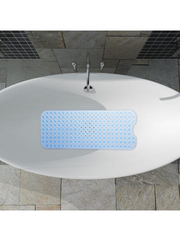 relaxdays Badewannenmatte in Blau - (B)97 x (T)39 cm