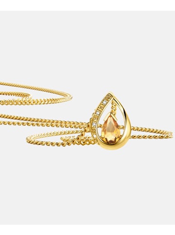 Diamant L'éternel Halskette mit Anhänger aus 585 Gelbgold mit 0.35 Karat Diamant mit Citrin in ...