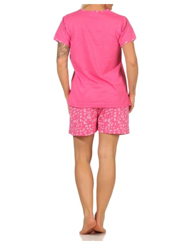 NORMANN kurzarm Shorty Schlafanzug und kurzer Hose - 66891 in pink