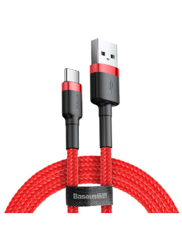 Baseus Cafule Kabel strapazierfähiges Nylonkabel USB / USB-C QC3.0 3A 1M in Rot