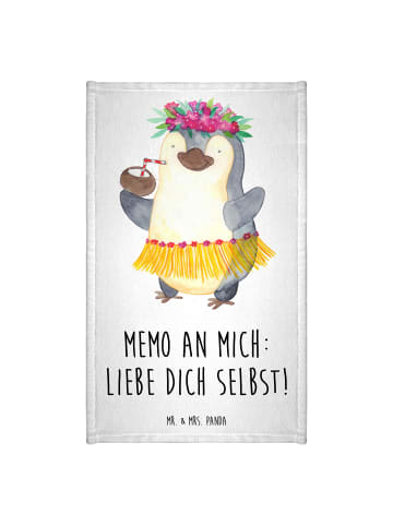 Mr. & Mrs. Panda Handtuch Pinguin Kokosnuss mit Spruch in Weiß