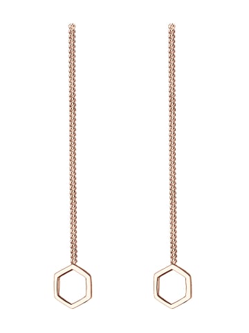 Elli Ohrringe 925 Sterling Silber Hexagon, Geo in Rosegold