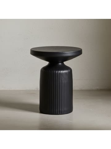 KADIMA DESIGN Eleganter Beistelltisch Schwarz, 40x40x50 cm, rund, Hammerschlag