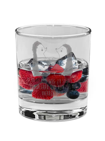 Mr. & Mrs. Panda Blümchentailglas Igel Liebe mit Spruch in Transparent