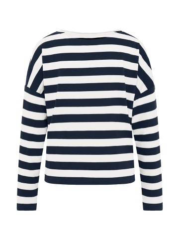 ELBSAND Langarm T-Shirt Milia in Coldwater + Cloud White STRIPE