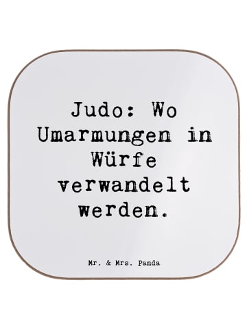 Mr. & Mrs. Panda Kaffeeuntersetzer Spruch Judo Umarmungen mit Sp... in Weiß
