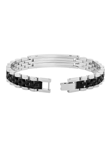 Adeliás Unisex Armband – Gliederarmband aus Edelstahl 21 cm in schwarz
