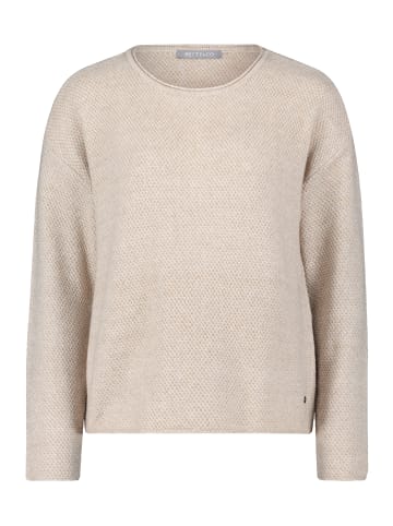 BETTY & CO Strickpullover mit Rundhalsausschnitt in Beige