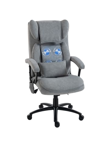 HOMCOM Massage-Bürostuhl-76L x 70,5B x 114-122H cm-Grau