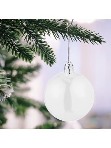 relaxdays 100-tlg. Weihnachtskugeln Set in Weiß