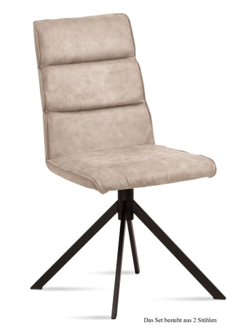 58 aufm Kessel ESSZIMMERSTUHL (2er-Set) Drusy 47x92x60 Schwarz/Natur