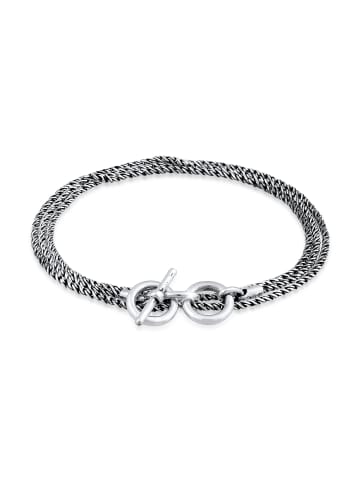 KUZZOI Armband 925 Sterling Silber in Grau