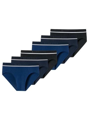 Schiesser Slip 6er Pack in Schwarz/Blau
