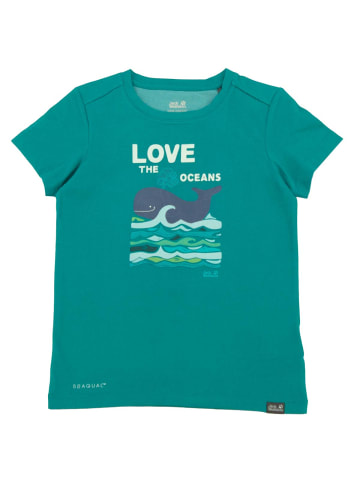 Jack Wolfskin Shirt Ocean Tee reycyelt in Grün