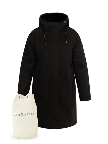 DreiMaster Vintage Winterparka + Shopping Bag - Set in Schwarz