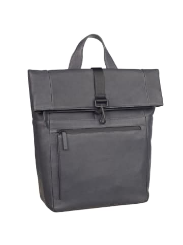 Leonhard Heyden Den Haag Rucksack Leder 40 cm Laptopfach grau