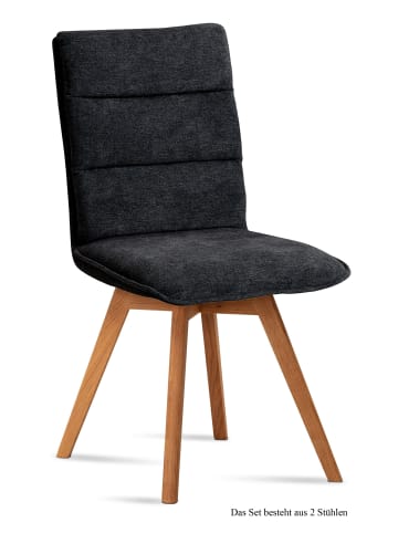 58 aufm Kessel ESSZIMMERSTUHL (2er-Set) Dobra 47x92x60 Eiche geölt/Anthrazit