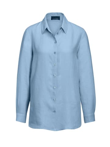 GOLDNER Leinenbluse Bequeme Damen Businessbluse in regattablau / melange