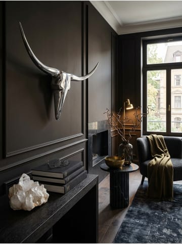 KADIMA DESIGN Bull Geweih S Wanddekoration 74cm breit Alu Aluminium silber in Silbern