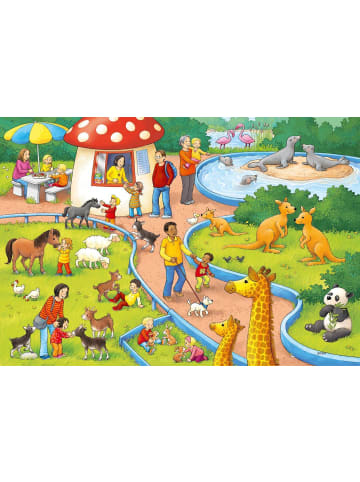 Ravensburger Ein Tag im Zoo. Kinderpuzzle 2 x 24 Teile