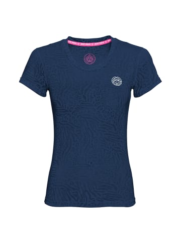 BIDI BADU Anni Burnout Tech Tee - pink in dunkelblau