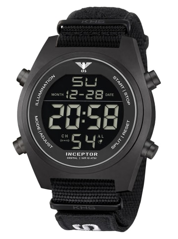 KHS Herrenuhr Inceptor Stahl Digital Schwarz