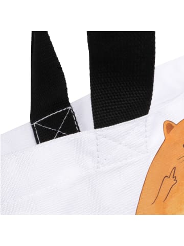 Mr. & Mrs. Panda Stoffbeutel Katze Mittelfinger ohne Spruch in Weiß