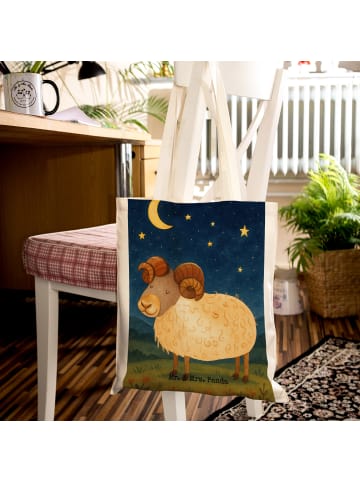 Mr. & Mrs. Panda Tote Bag Sternzeichen Widder Design ohne Spruch in Weiß