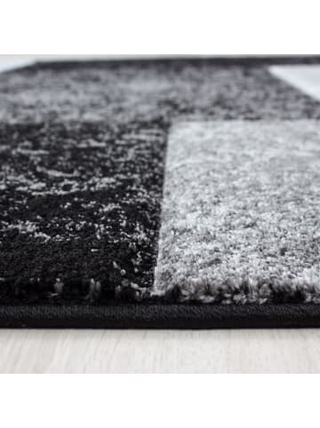 KADIMA DESIGN Teppich Kurzflor Waschbar Karo LATEMAR Strapazierfähig OEKO-TEX in Schwarz