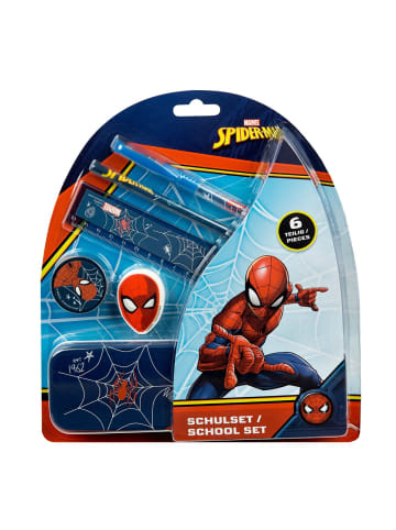 Spiderman Spiderman Schulset – 6-teiliges Schreibwaren-Set für Kinder in Blau