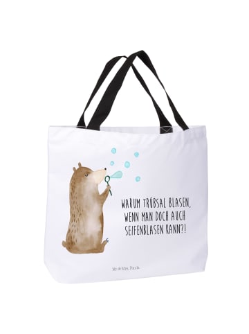 Mr. & Mrs. Panda Strandtasche Bär Seifenblasen mit Spruch in Weiß